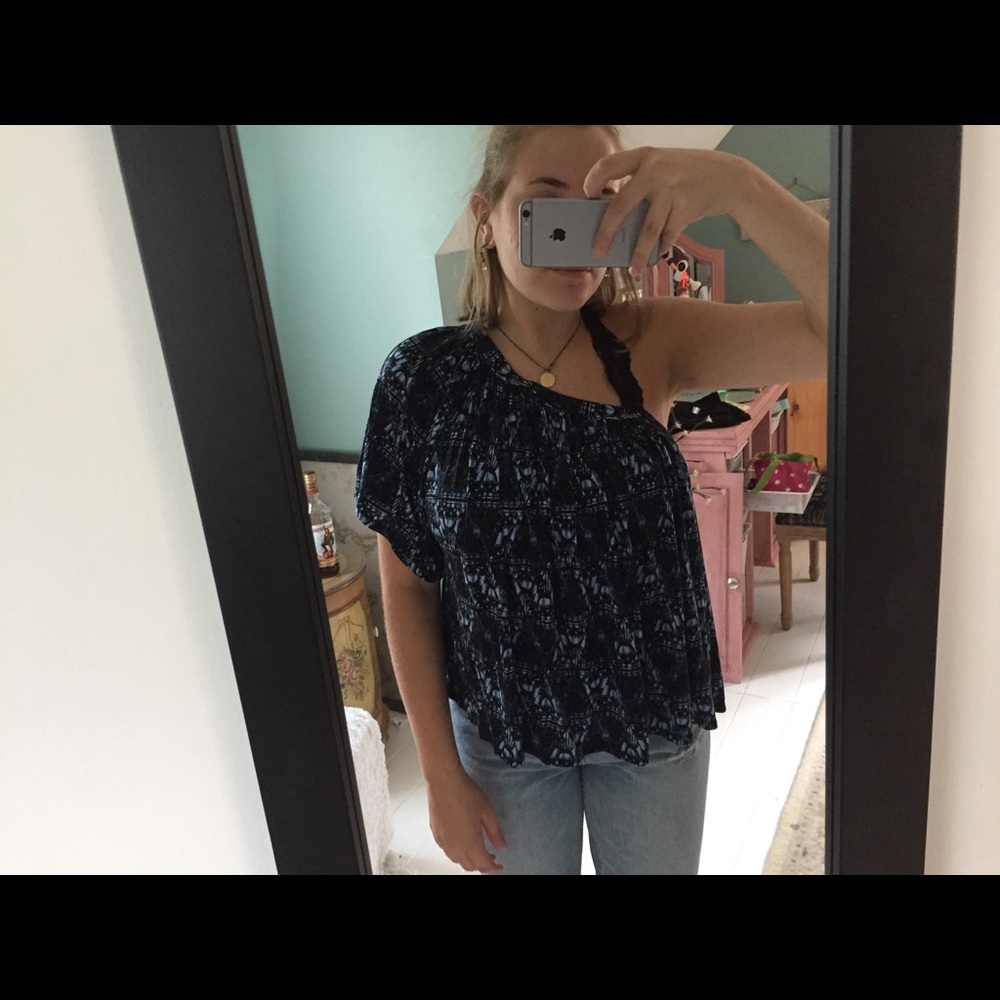 flowy one shoulder free people top